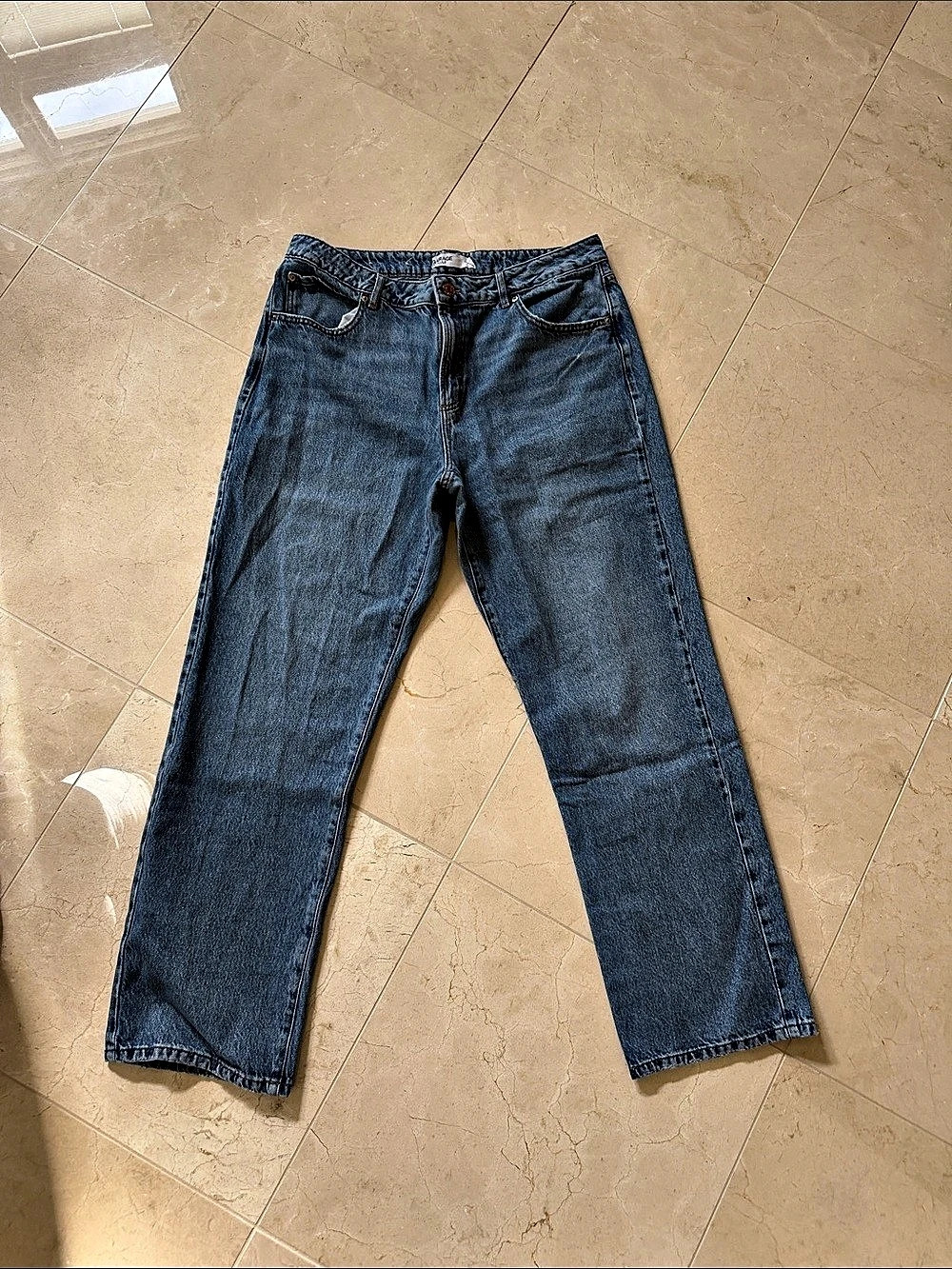 Garage Slouchy Jeans Straight Leg Blue Waist 31